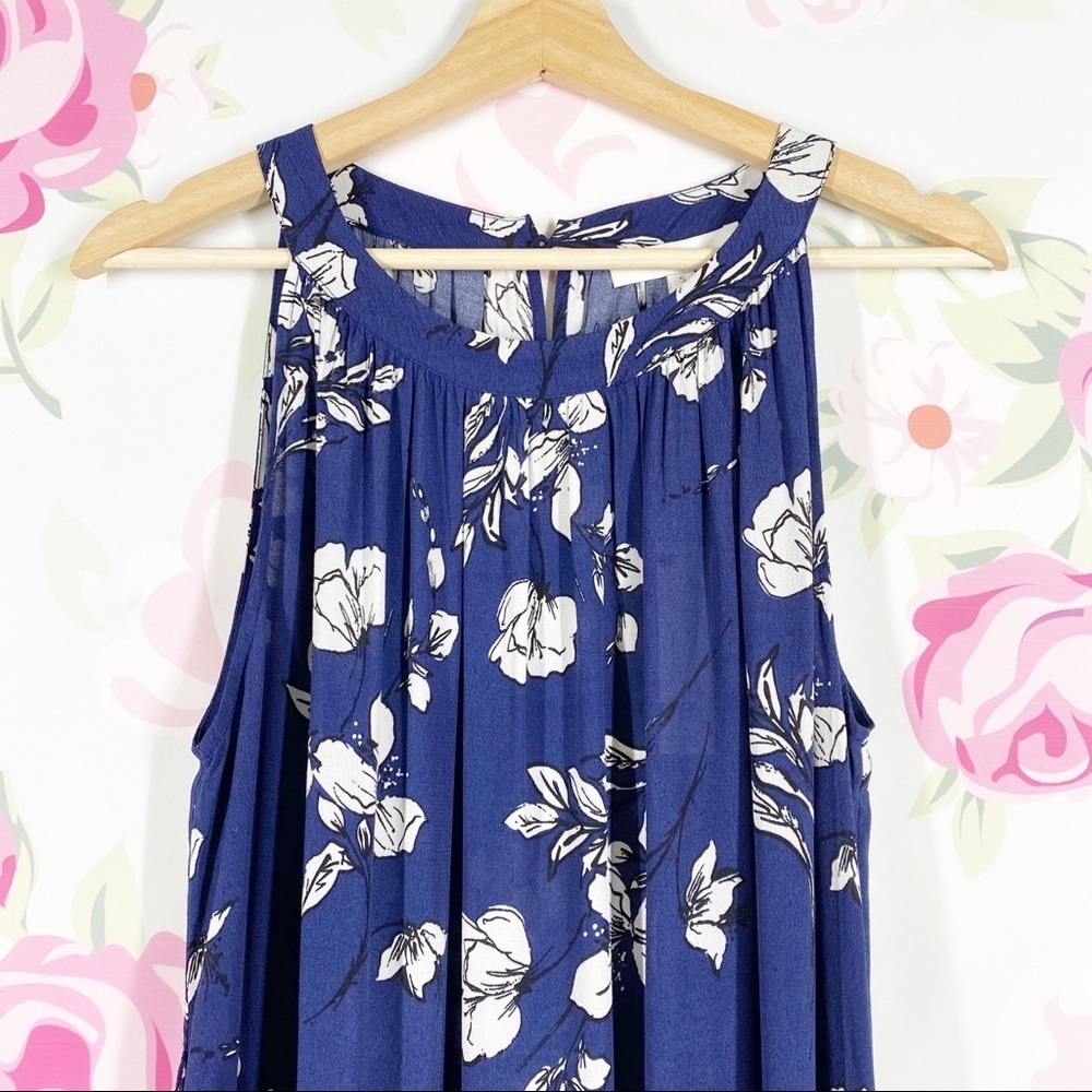 NEW Ripe Maternity Pippa Peasant Navy Floral Maxi Dress S - Picture 2 of 12